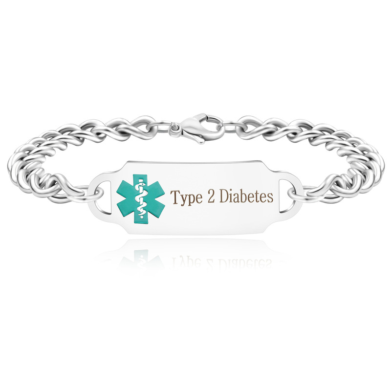 Amazon Cross-Border Best-Selling Stainless Steel Medica Id Medical Logo Bracelet DIY Bracelet