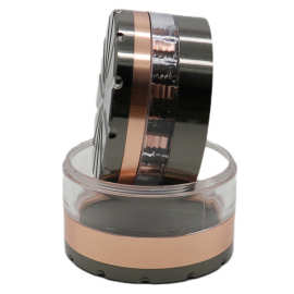 新品碎烟器锌合金63mm-5层雕花盖双色磨烟器烟草研磨器grinder