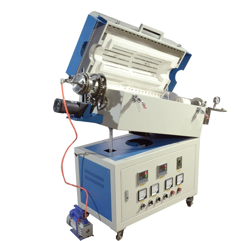 1200 градусов вращающаяся наклонная трубчатая электрическая печь высокотемпературная вакуумная вращающаяся печь прерывистое трубчатая вращающаяся печь