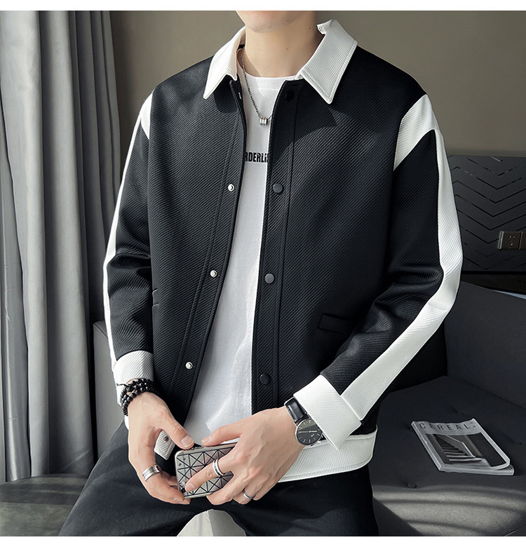 Color Block Blazer For Men Stylish Casual Autumn Jacket_voghion.com