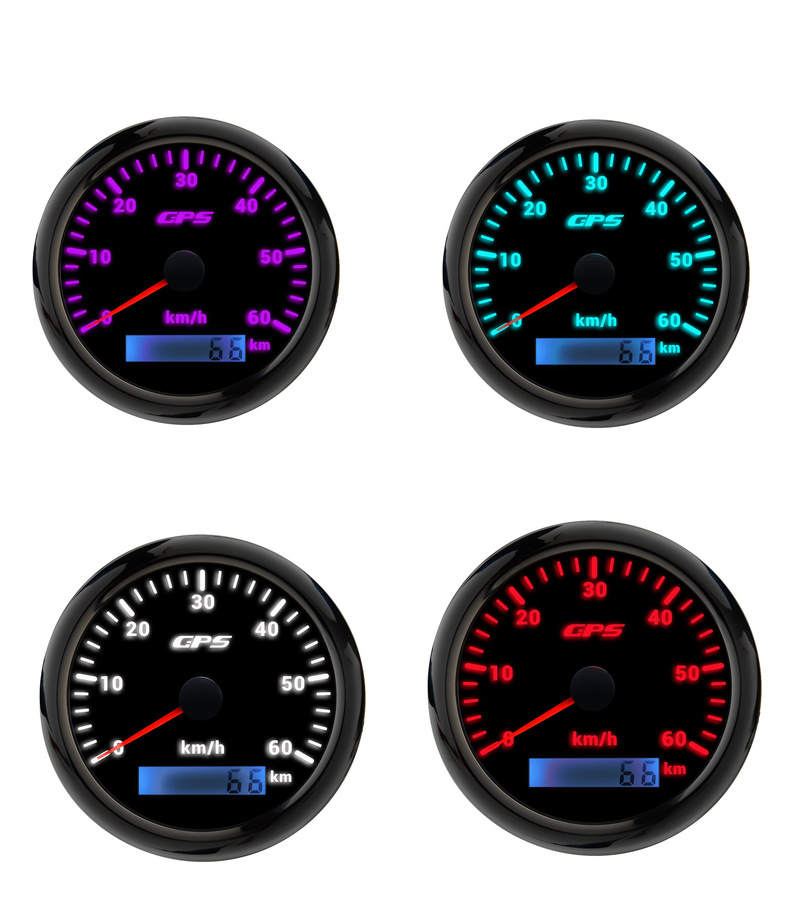 Factory Direct supply yacht motorboat electric motorcycle GPS speedometer 7 color backlight 85mm0-60kmh