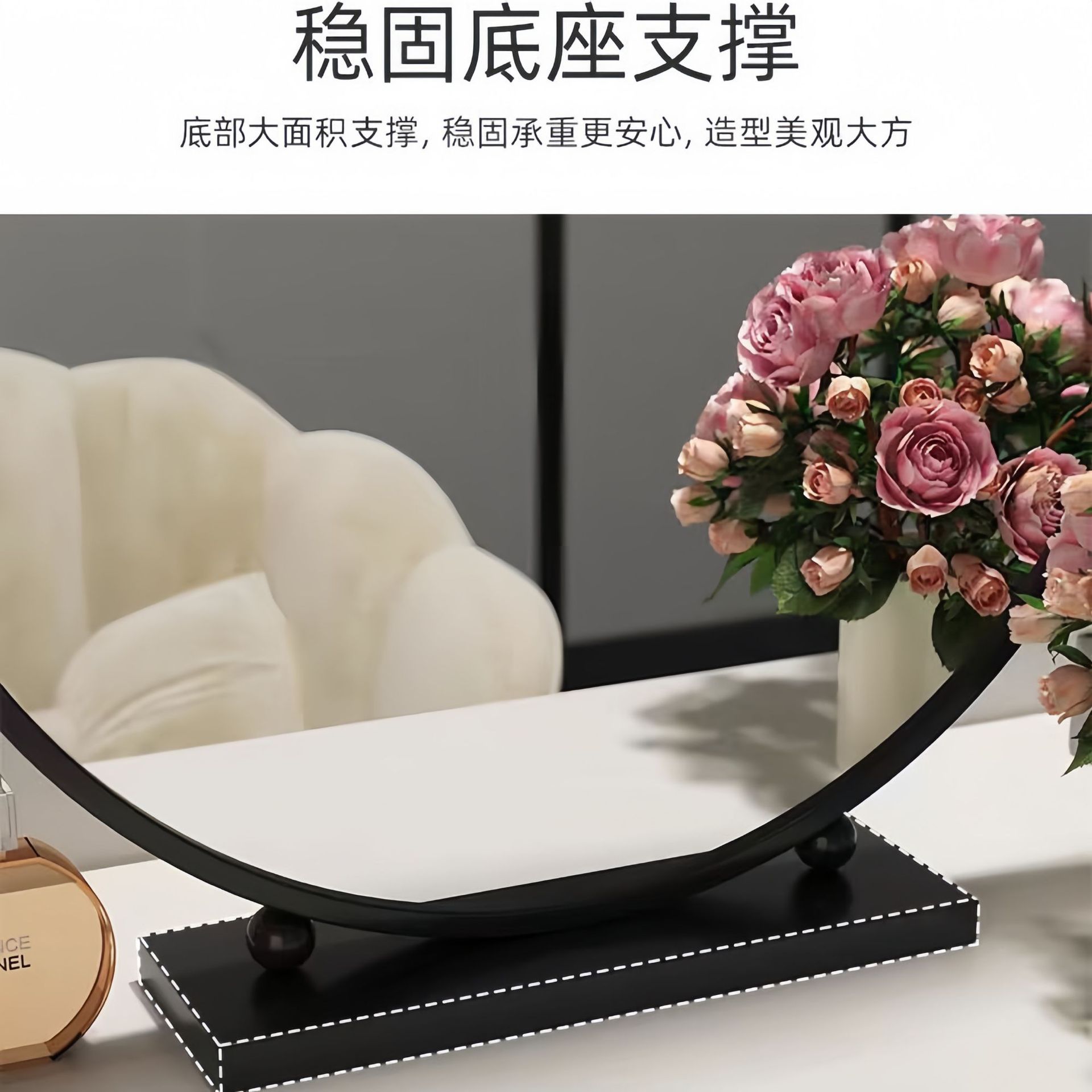 Espejo de vestir redondo espejo de vestir lujoso dormitorio escritorio dormitorio de estudiantes escritorio hierro forjado espejo de vestir espejo de vestir