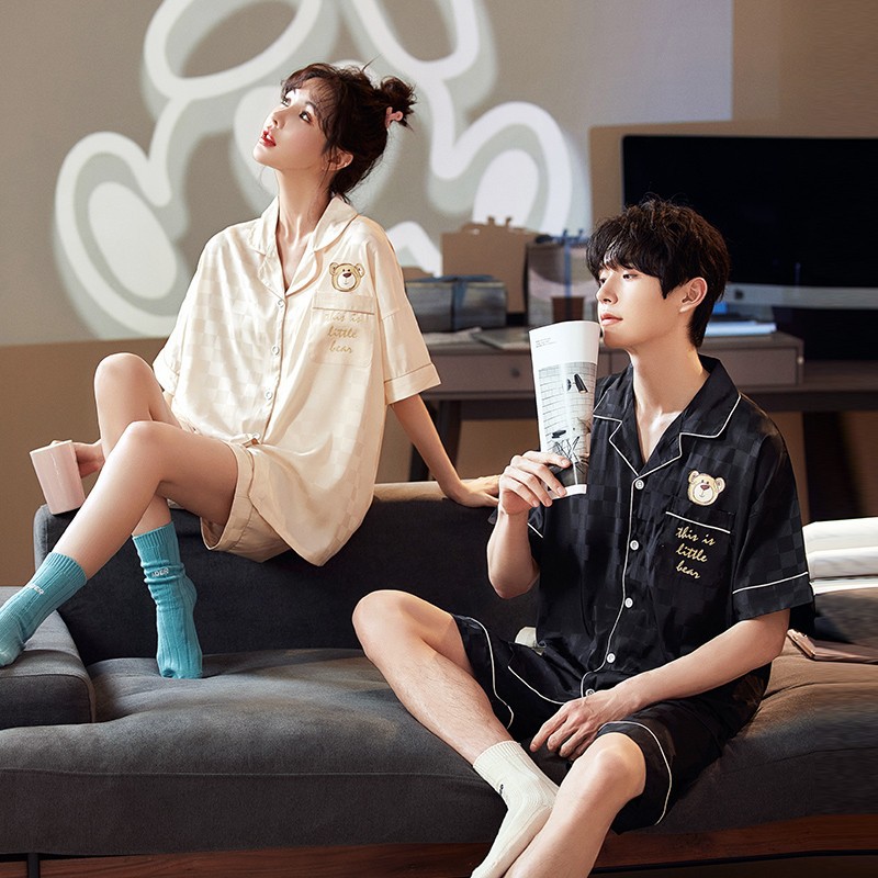 [Beneficios de liquidación] Runma Pijamas Primavera y otoño Mujeres de manga corta Verano Algodón Coral Velvet Hombres Manga larga Seda Pareja Invierno