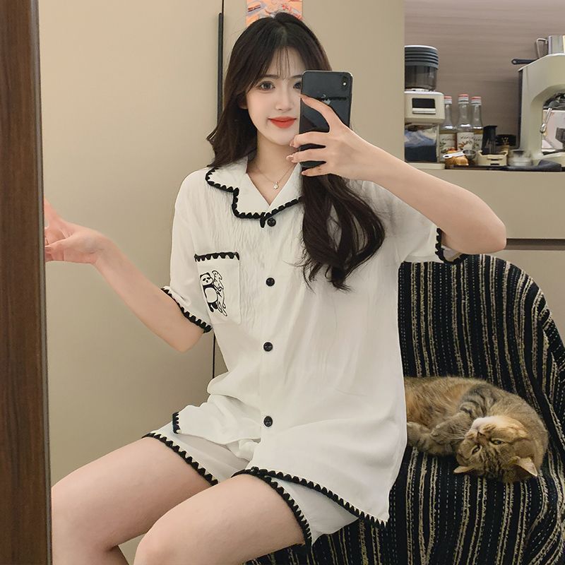 Al por mayor transfronterizo verano nuevos pantalones cortos de mangas cortas nubes pijamas de algodón princesa dulce se puede usar ropa para el hogar