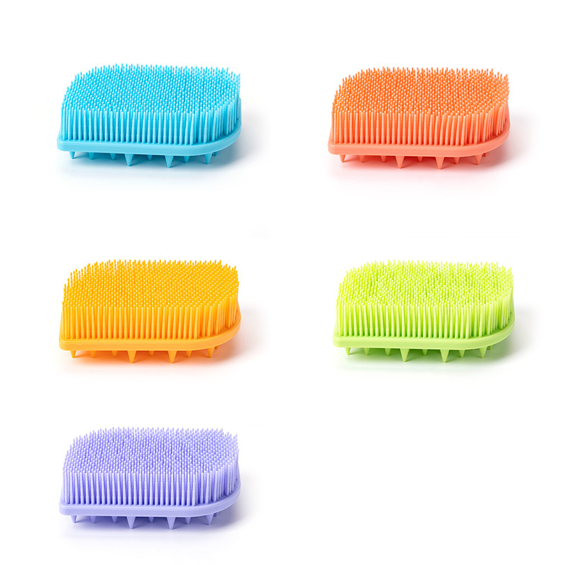 Cepillo de baño de silicona, cepillo de ducha de gel de silicona, cepillo de ducha de espalda, cepillo de limpieza de baño, cepillo de lavado de cabello de doble cara, masaje antiprurito