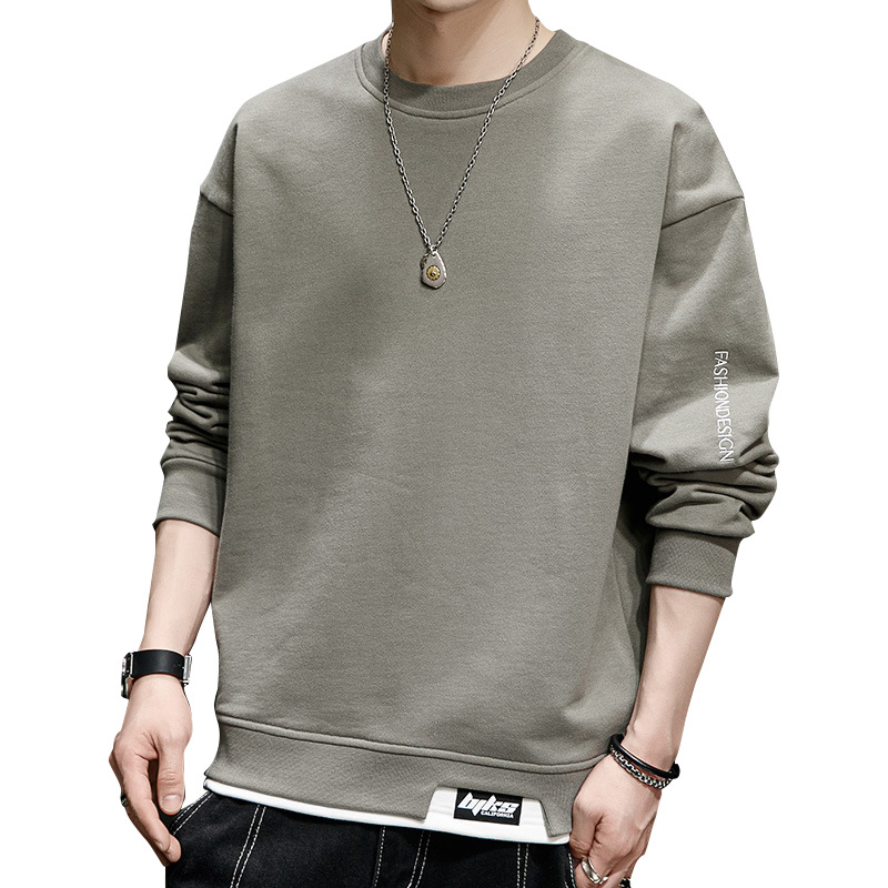 Võlts kahe kapuutsiga pluss-suuruses pikkade varrukatega meeste kevad- ja sügiskollektsiooni 2024 uue rõivabaasiga T-särk_voghion.com