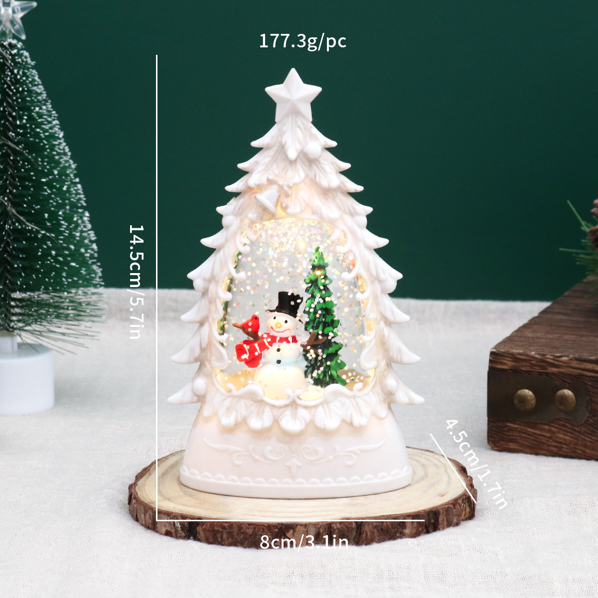 Nuevo agua de Navidad lámpara de vela luminosa lámpara de viento decoración de Santa Claus pequeño regalo de árbol de Navidad