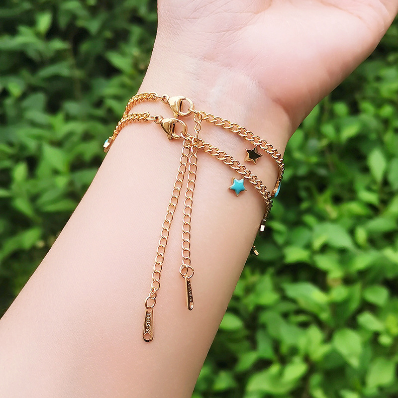 Simple Style Star Titanium Steel Plating Bracelets 1 Piece