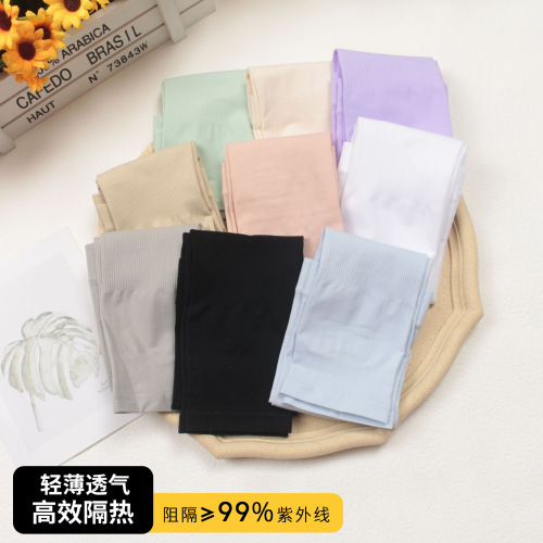 Long women's sun protection ice sleeves wholesale nylon simple plus size ice silk sleeves unisex solid color customization