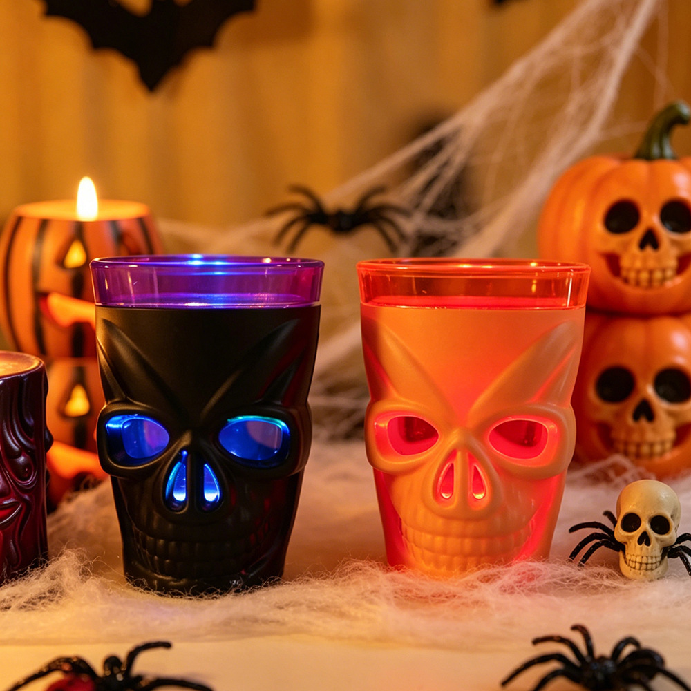 Decoración de Halloween esqueleto fantasma mesa de lámparas colocado horrores árbol demonio calabaza lámpara decoración de fiesta velas lámparas de noche