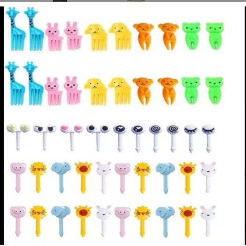 Japón hogar dibujos animados horquilla de fruta creativa para niños animales lindos horquilla de fruta de plástico set Bento stick