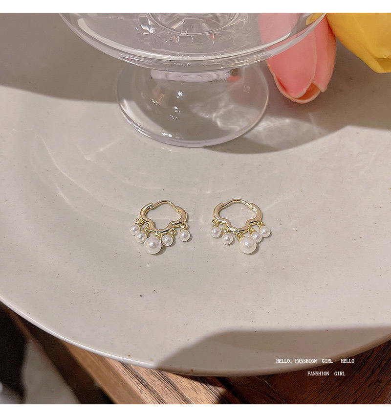 1 Pair Simple Style Geometric Imitation Pearl Alloy Womenu0027S Earrings