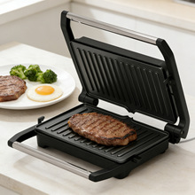 跨境家用牛排机双面夹三明治煎烤机多功能帕帕尼早餐机小型煎饼机