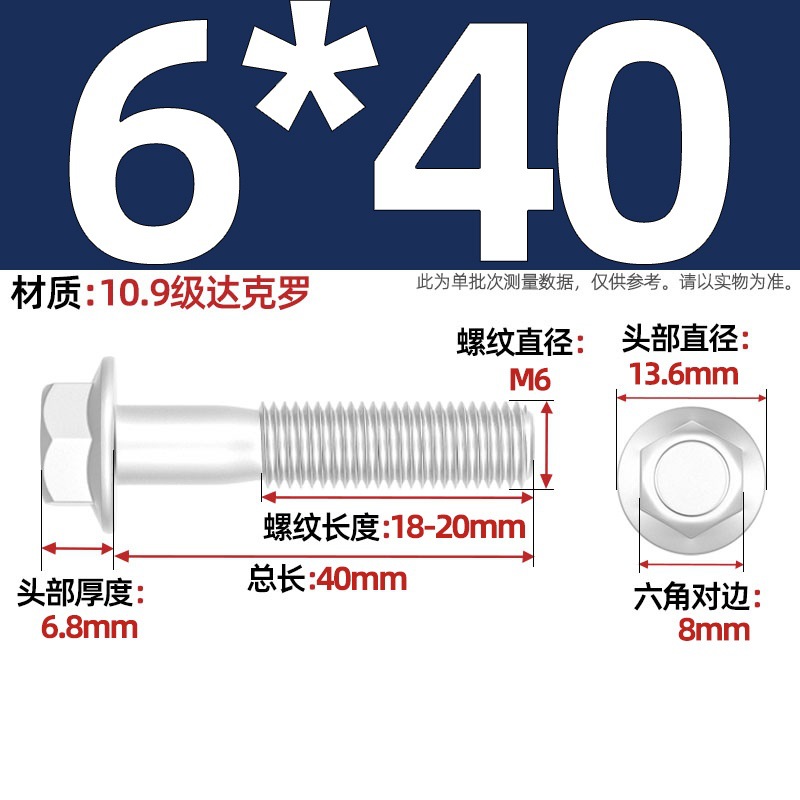 Болт шестигранный Tianzhuo M6x40 частичная резьба