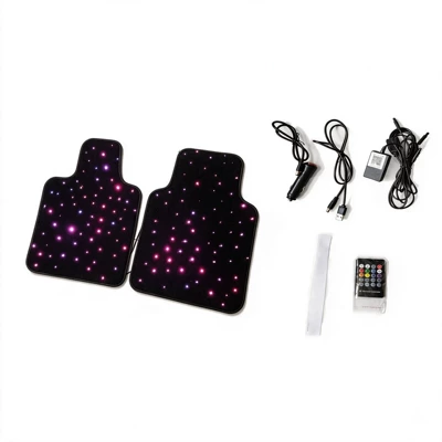 Cross-border supply LED starlight car Universal Foot Pad - illuminated-foot-mat-lights-dual-control-sub-cigarette-lighter-two-large-pieces-two-for-the-front-row