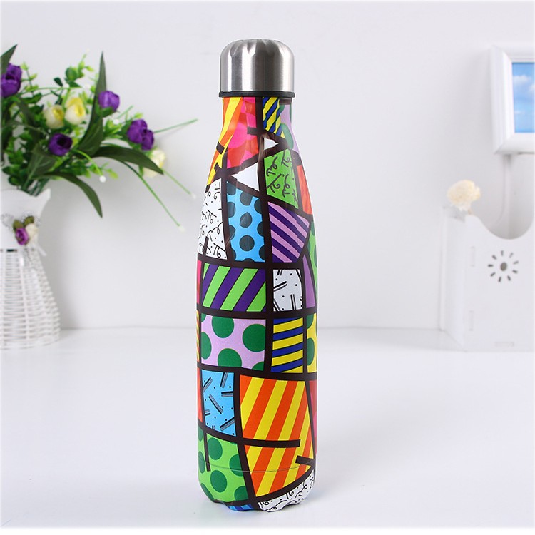 Botella de coque de acero inoxidable regalo de moda termo taza de moda marca deportiva hervidor creativo gradiente de color botella de coque suministro