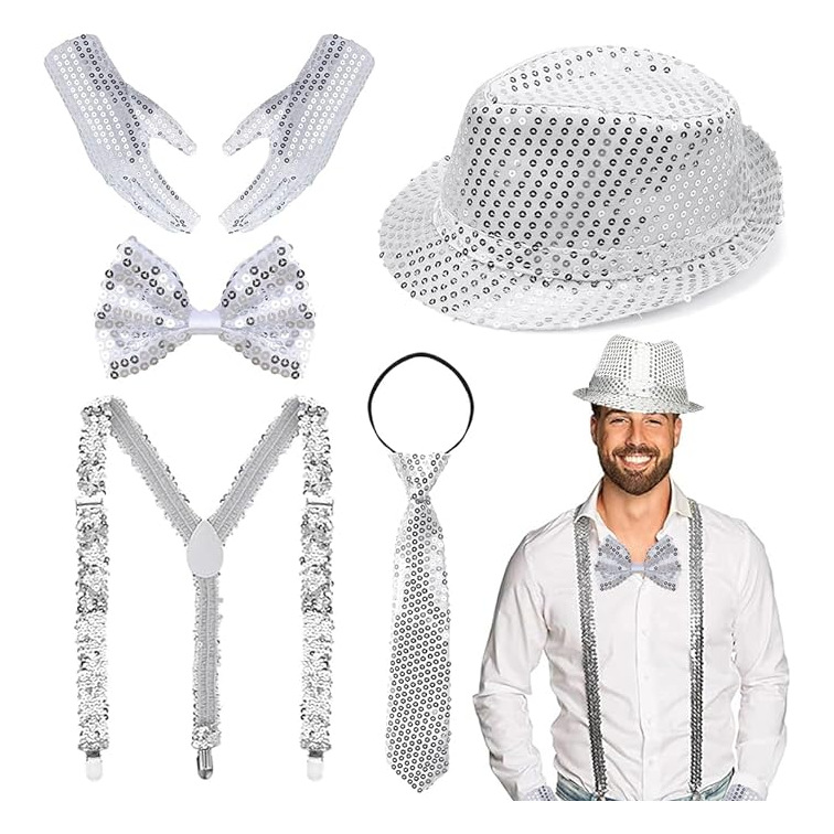 1970 Disco Party Vestir Accesorios de ropa Dólar estadounidense Gafas Anillo Collar Edad Accesorios de fiesta