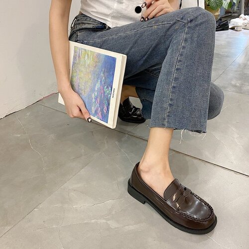 Original school supply shoes JK shoes low medium heel college style Japanese round head uniform shoes Loafers for women