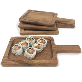 相思木带把手托盘家用木质牛排餐盘披萨板西餐点心水果盘