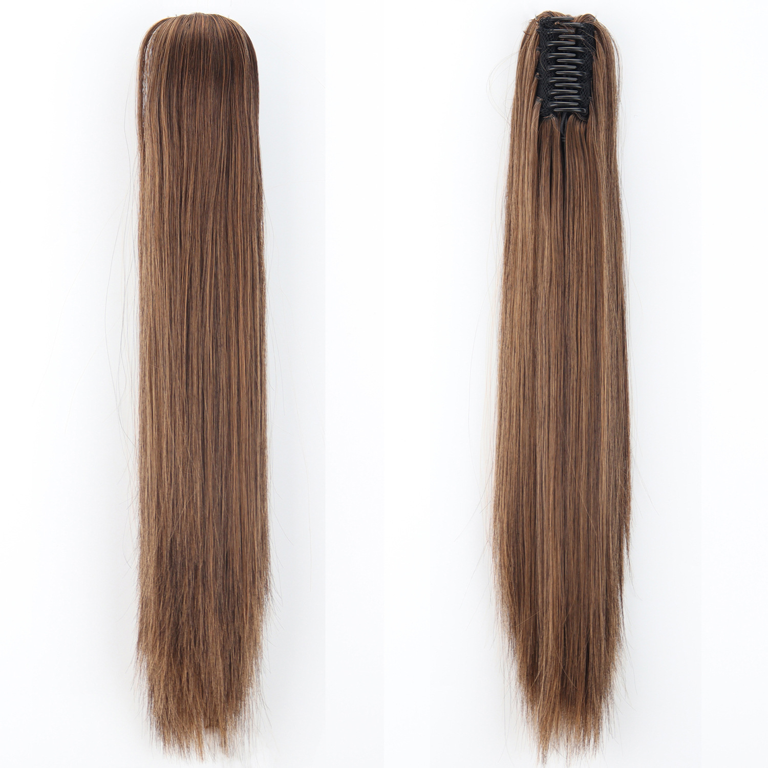 Dugi ravni sintetički rep s kopčom za kosu_voghion.com