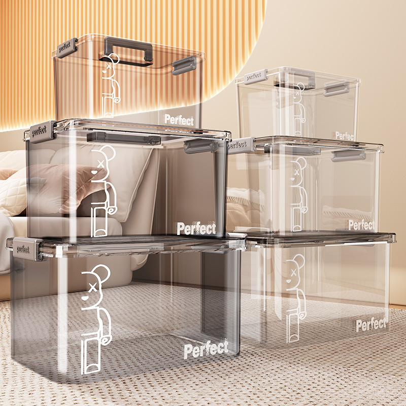 Portable storage box plastic toy box Internet celebrity clothes transparent extra large Internet celebrity turnover box storage box Portable storage box plastic toy box Internet celebrity clothes transparent extra large Internet celebrity turnover box storage box
