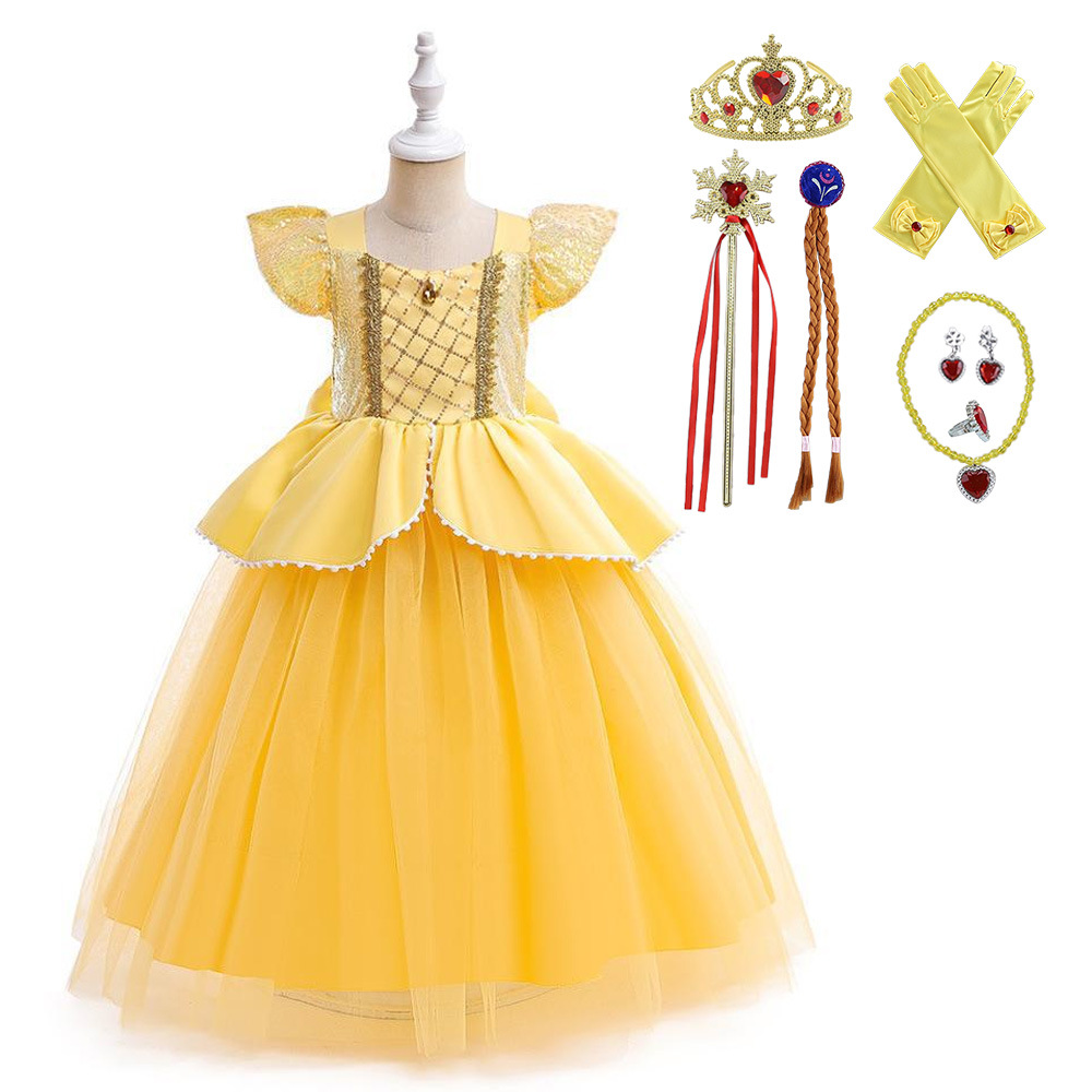 Rapunzel vestido cos vestido vestido vestido de niña vestido de belleza durmiente image 20