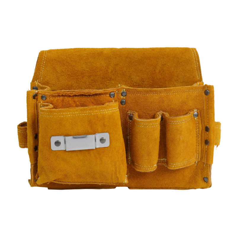 Transfronterizo Amazon delantal de cuero de ultrafibra bolsillo de clavos arquitectura carpintería multifuncional bolsa de cintura de herramientas de abrasión delantal