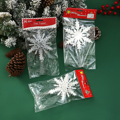 2025 クリスマスツリートップスノーフレーククリスマスデコレーションプラスチック中空赤いスノーフレークデコレーションクリスマスツリーお祭り雰囲気装飾