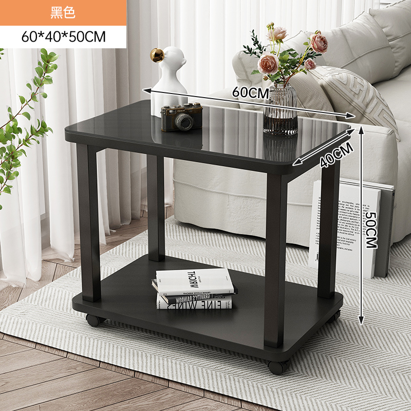 블랙 60*40*50cm [이동바퀴 포함 ★ 강화유리 조리대]