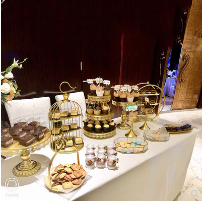Soporte de postre soporte de exhibición decoración estante de la torta multi-capa europea té de la tarde tres capas merienda soporte bandeja mesa de comida fría image 5