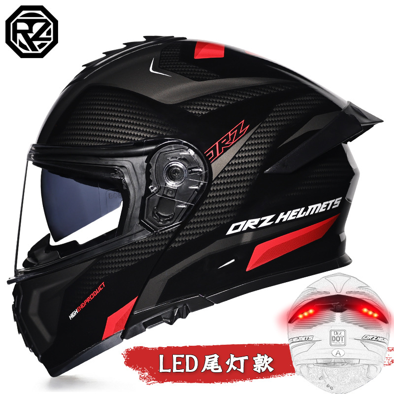 Orz casco de coche eléctrico hombres y mujeres casco de exposición verano Doble espejo cola media cubierta completa personalidad Four Seasons Bluetooth pareja