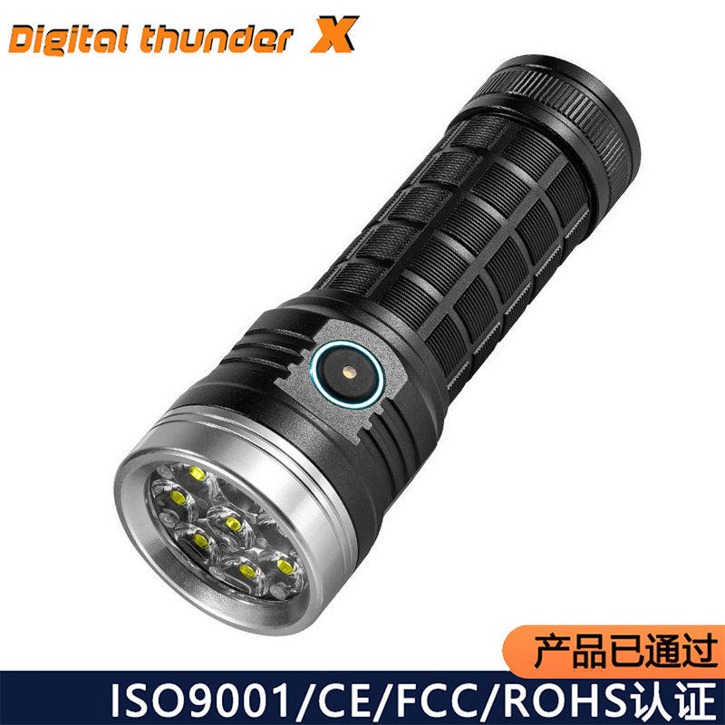 Cruz-frontera multi-Lámpara cuentas linterna de luz fuerte iluminación al aire libre impermeable emergencia portátil multifunción USB recargable linterna