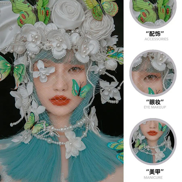 Three dimensional shiffon hair accessory handmade