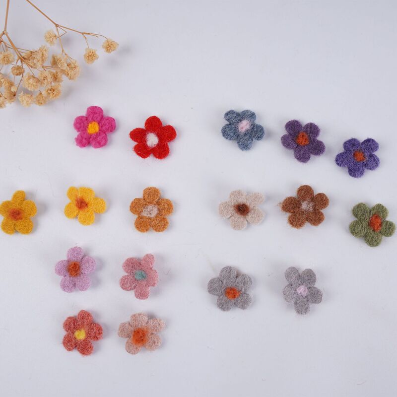 Handmade DIY Wool Felt Flowers 2cm Clothing Accessories Accessories Versatile Jewelry Shoes Flowers