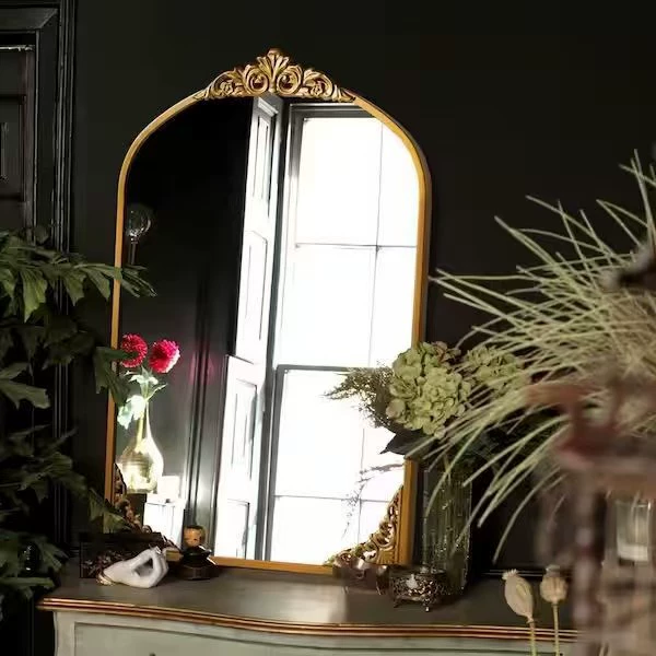 Amazon трансграничное декоративное зеркало в французском стиле середины века для гостиной, туалетный столик для отеля, зеркало для макияжа, резное простое в европейском стиле
