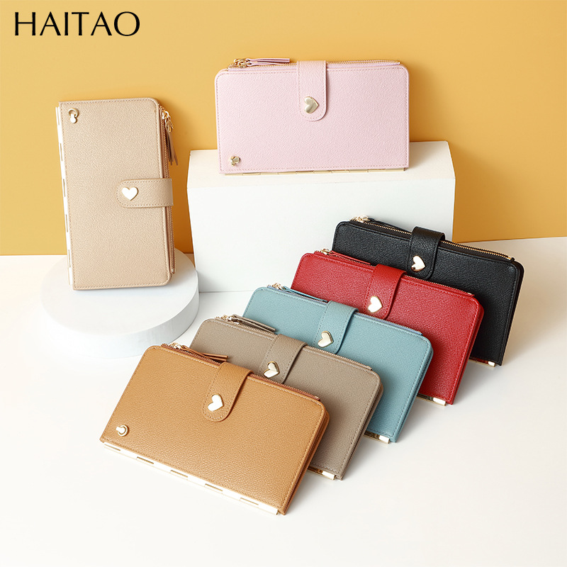 Haitao pantalla táctil bolso del teléfono móvil de las mujeres multi-tarjeta monedero multi-funcional de gran capacidad crossbody cremallera titular de la tarjeta