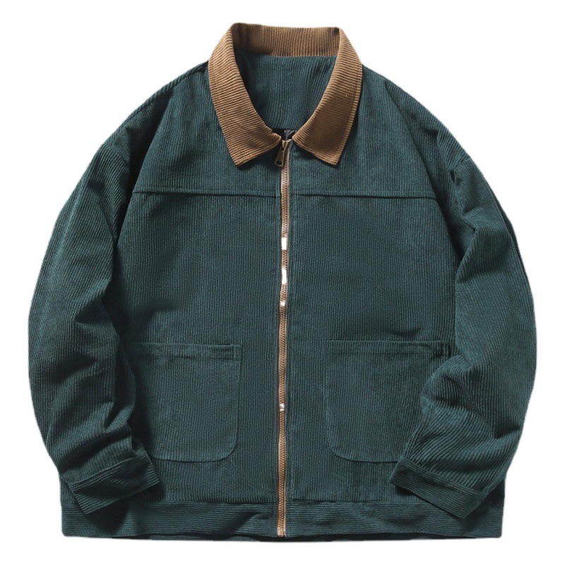 2023 Comercio exterior nuevos hombres de moda casual más tamaño PANA suelta PANA color a juego Otoño e Invierno chaqueta para hombres