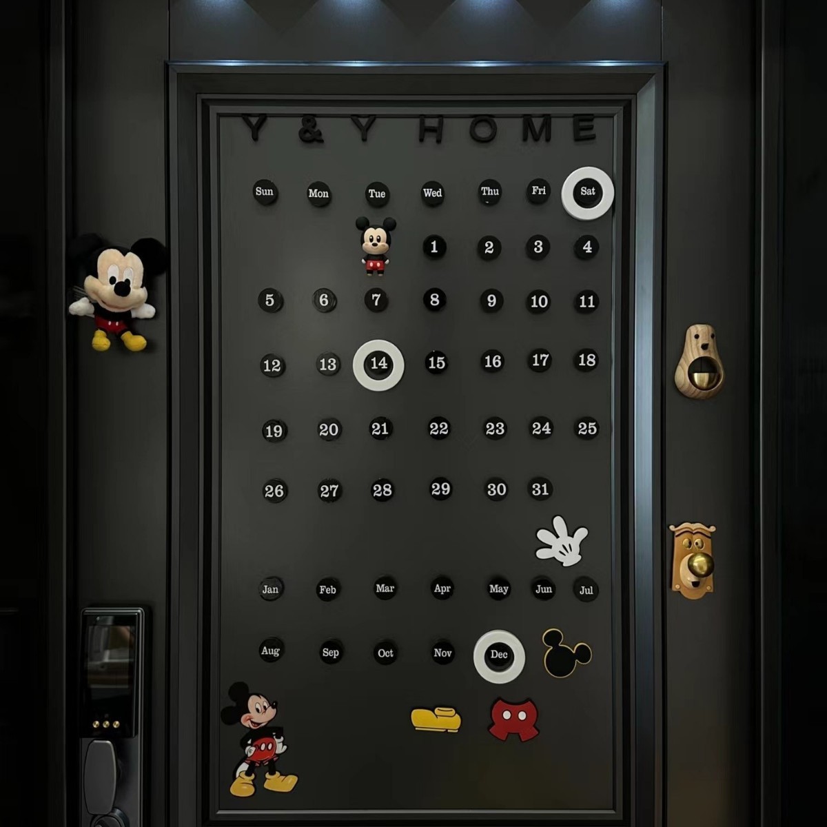 3cm 검정색 자기 흡입 + 스티커 + 로고 원