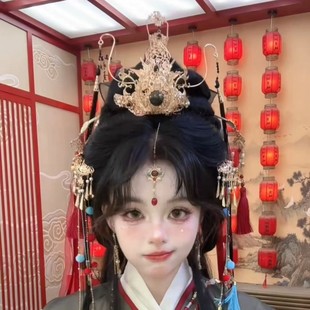 Original Hanfu Crown for Men and Women cos Falling into Immortal Beauty Retro Advanced Sense Long Tassel Crown [Mo Yu]