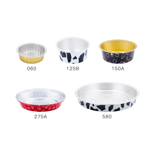 Round tin foil box aluminum foil box tin foil cake dessert baking colored tin foil cup air fryer oven special