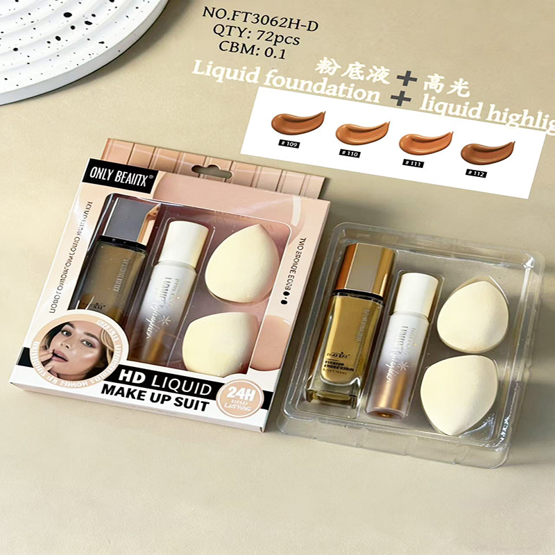 Set de Maquillaje con Base e Iluminador Iluminador y Unificador de Tono para Rostro