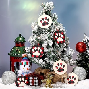 Christmas wooden pendant Christmas tree decoration hanging atmosphere shooting props handmade DIY holiday solid wood ornaments