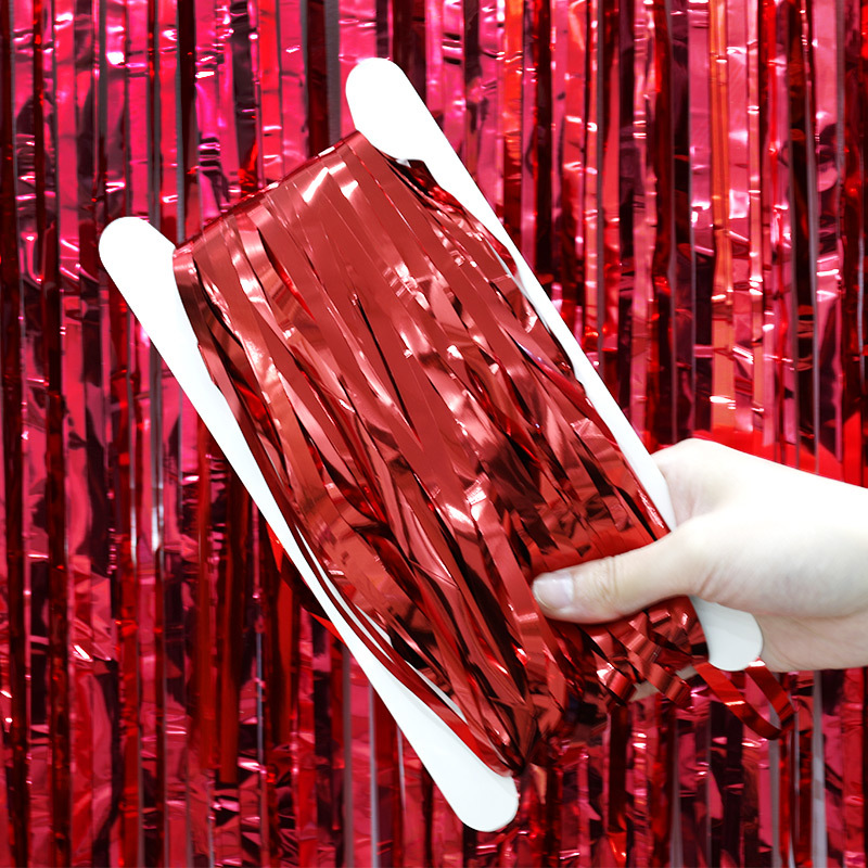 Decoración del banquete de boda lluvia cortina de seda globo de cumpleaños foto de fondo pared vestir lluvia cinta de seda tira de lana al por mayor