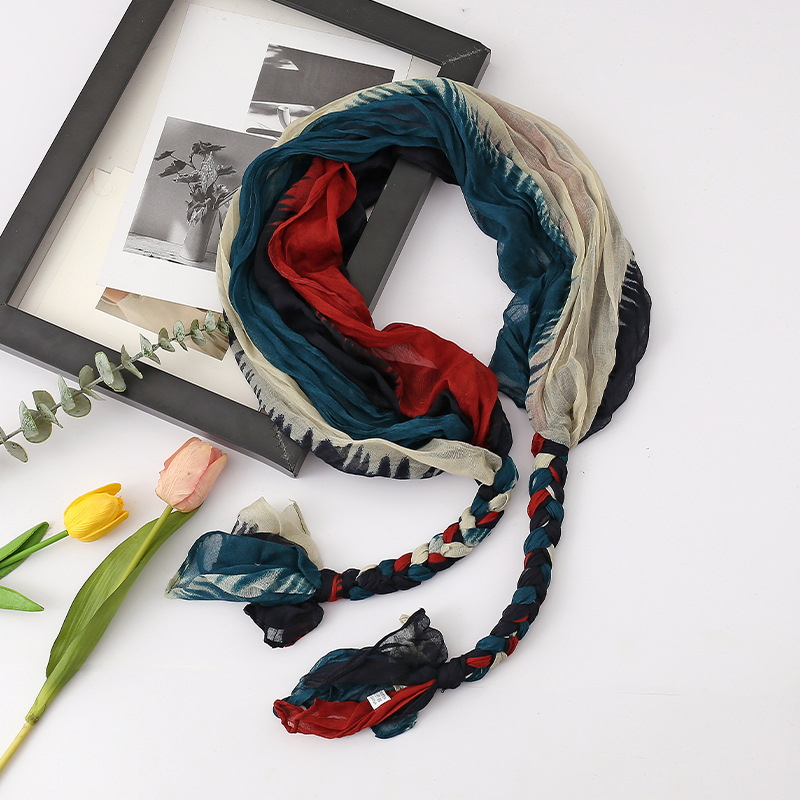 Chal para mujer, verano de moda, nuevo estilo, chal de giro pequeño, bufanda, toalla de seda con protección solar teñida personalizada, pañuelo en la cabeza, bufanda