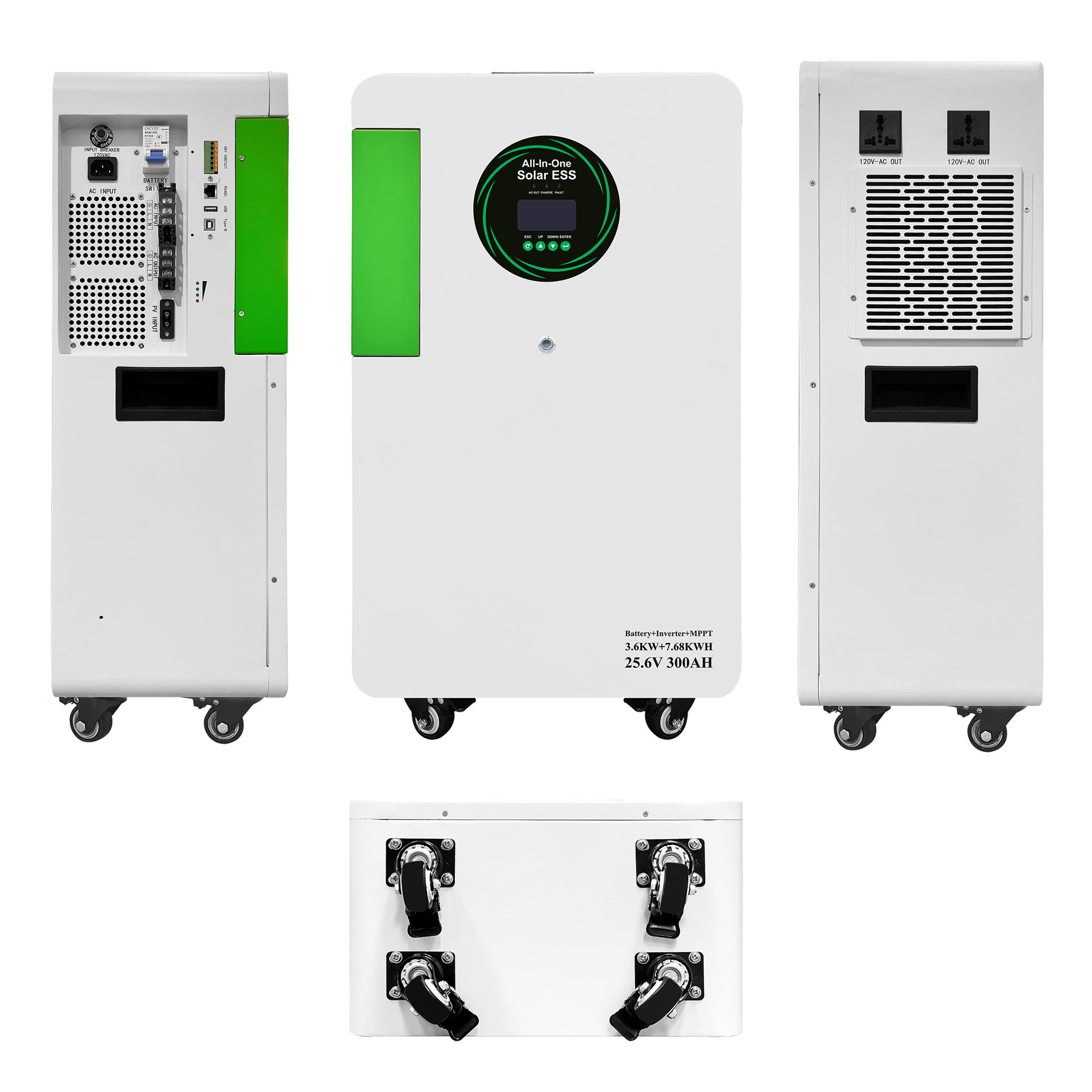 Sistema fotovoltaico de batería de litio doméstico de 16 grados eléctrico de almacenamiento de energía solar en todo uno estándar estadounidense fuera de la red 110V 220V