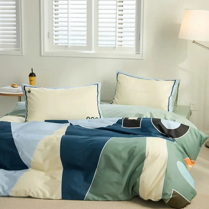 Детский комплект постельного белья Bluebird Cotton - 4 предмета, размер 1.8 м/1.5 м, яркие рисунки для учащихся начальной школы