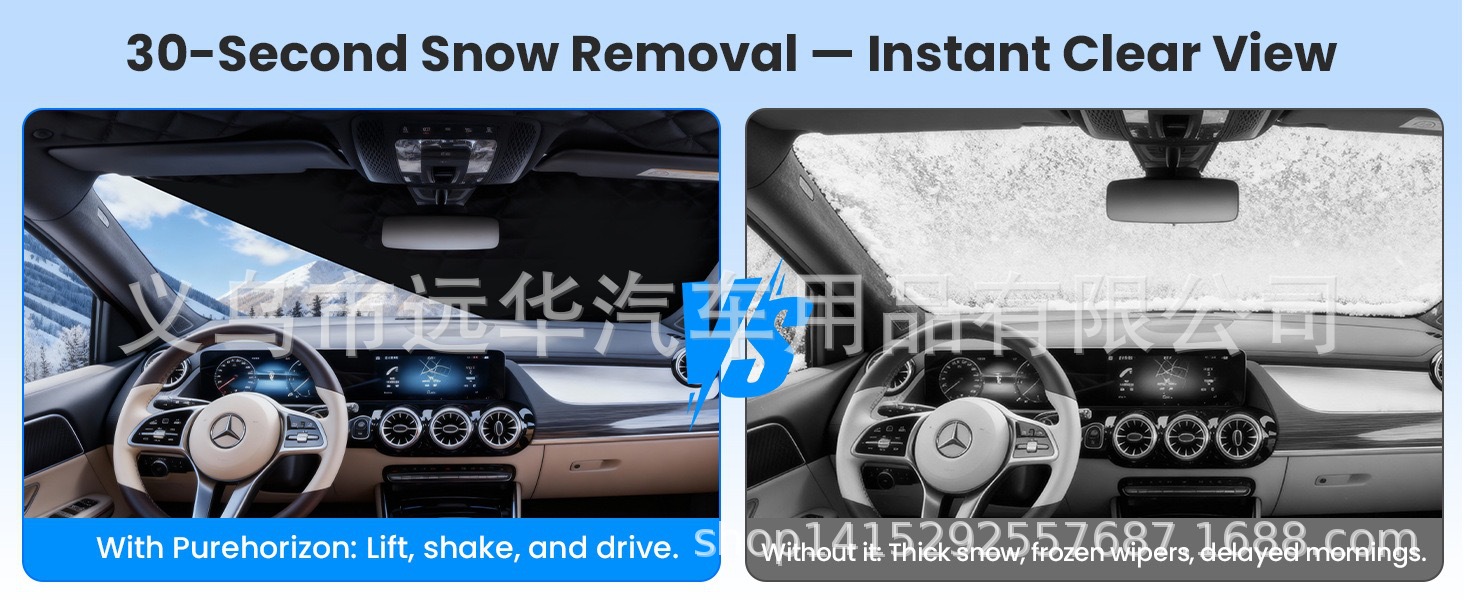 Car snow cover, car front windshield cover, anti-freeze, anti-snow and frost, front sunshade, winter cover, car cloth half cover