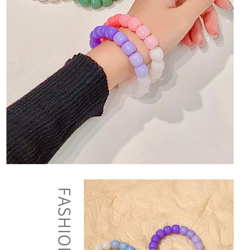 Fashion Gradient Color Resin Beaded Handmade Women's Bracelets 1 Piece display picture 1