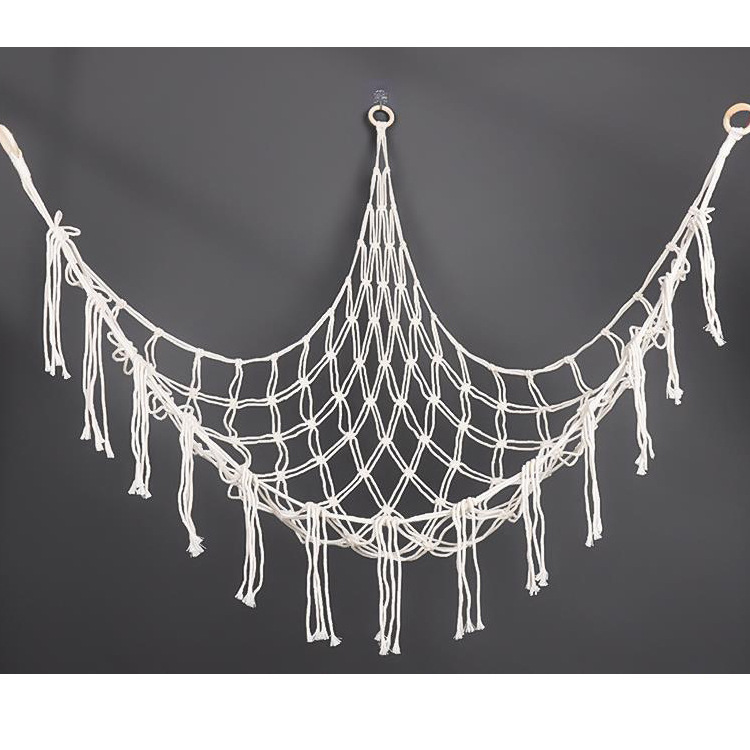 手編み綿ロープ三角ネットバッグトイハンモック壁角ネット子供のおもちゃ収納ネットバッグ装飾収納|undefined