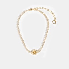 【新品】星語ボタン美ラード軽豪華鎖骨鎖小衆高級感真珠ネックレス